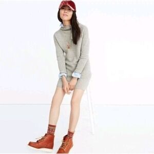 Madewell Skyscraper Merino Wool Mock Neck Long Sleeve Sweater Dress L
